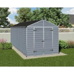 8x16ft Palram SkyLight Dark Grey Apex Shed -Shed And Soil Sales 12807311 9654833226089252