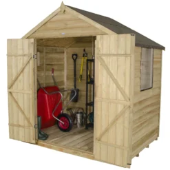 7x5ft Forest Natural Timber Overlap Apex Pressure Treated Wooden Shed -Shed And Soil Sales 12810891 8604833194234124