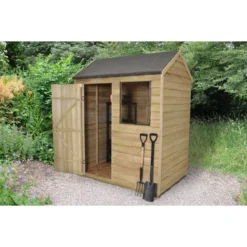 6x4ft Forest Natural Timber Overlap Reverse Apex Wooden Shed 17 6x4ft Forest Natural Timber Overlap Reverse Apex Wooden Shed -Shed And Soil Sales 12810897 2114833194797002