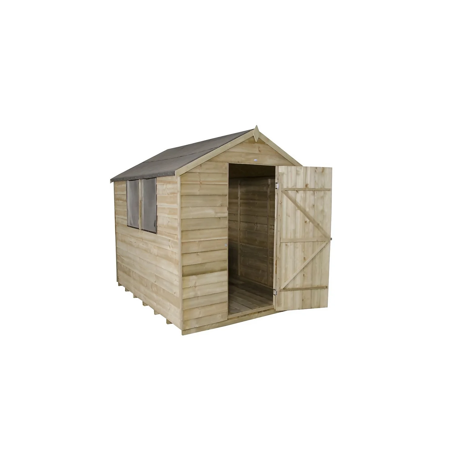 8x6ft Forest Natural Timber Overlap Apex Pressure Treated Wooden Shed 5 8x6ft Forest Natural Timber Overlap Apex Pressure Treated Wooden Shed - Image 3