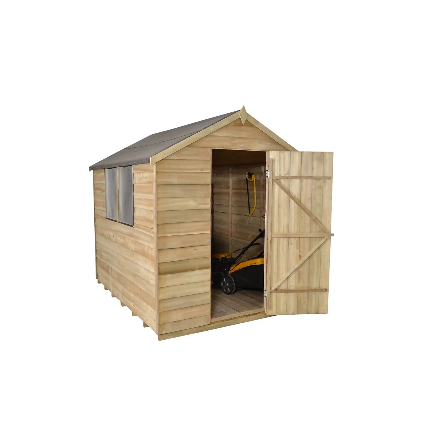 8x6ft Forest Natural Timber Overlap Apex Pressure Treated Wooden Shed 6 8x6ft Forest Natural Timber Overlap Apex Pressure Treated Wooden Shed - Image 4