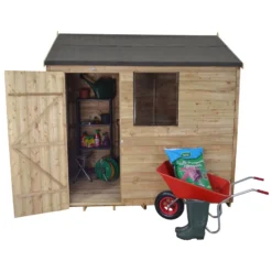 8x6ft Forest Natural Timber Overlap Reverse Apex Wooden Shed -Shed And Soil Sales 12810909 1954833192793140