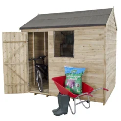 8x6ft Forest Natural Timber Overlap Reverse Apex Wooden Shed -Shed And Soil Sales 12810909 1954833192976752