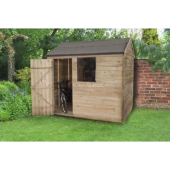 8x6ft Forest Natural Timber Overlap Reverse Apex Wooden Shed -Shed And Soil Sales 12810909 2094833192916188