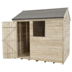 8x6ft Forest Natural Timber Overlap Reverse Apex Wooden Shed -Shed And Soil Sales 12810909 8134833192740055