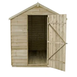8x6ft Forest Natural Timber Overlap Apex Pressure Treated Wooden Shed -Shed And Soil Sales 12810910 1544833195809859