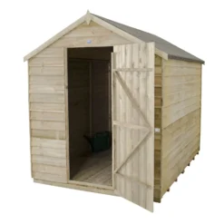 8x6ft Forest Natural Timber Overlap Apex Pressure Treated Wooden Shed -Shed And Soil Sales 12810910 3964833195205062