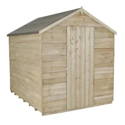 8x6ft Forest Natural Timber Overlap Apex Pressure Treated Wooden Shed -Shed And Soil Sales 12810910 8384833195471630