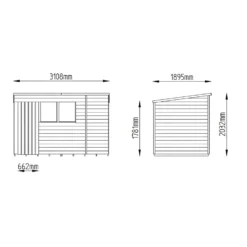 10x6ft Forest Natural Timber Overlap Pent Pressure Treated Wooden Shed -Shed And Soil Sales 12810915 9274833198595296