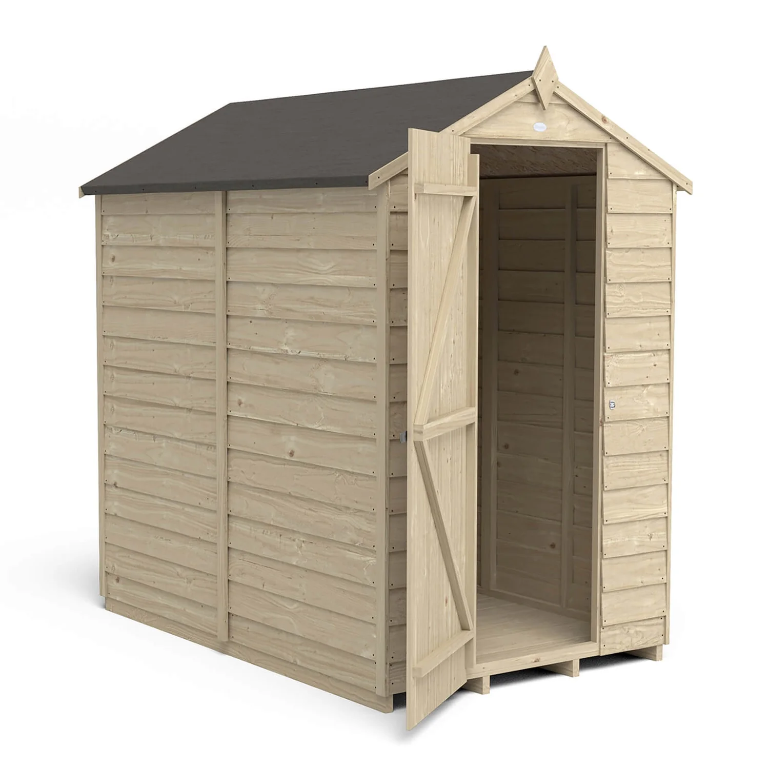 Forest 6 X 4ft Overlap Pressure Treated Apex Shed - No Window Incl. Installation 6 Forest 6 X 4ft Overlap Pressure Treated Apex Shed - No Window Incl. Installation - Image 4