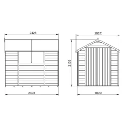 Forest 8 X 6ft Overlap Pressure Treated Apex Shed - Double Door - Incl. Installation -Shed And Soil Sales 12814912 1114832992408083