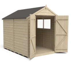 Forest 8 X 6ft Overlap Pressure Treated Apex Shed - Double Door - Incl. Installation -Shed And Soil Sales 12814912 1474832992249521