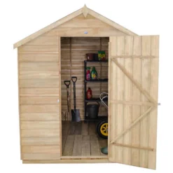 8x6ft Forest Wooden Overlap Pressure Treated Apex Shed -incl. Installation -Shed And Soil Sales 12814915 1994845696373485