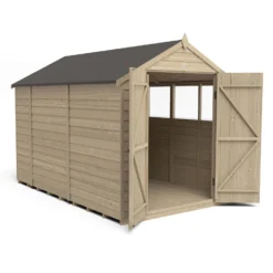 Forest 10 X 6ft Overlap Pressure Treated Apex Shed - Double Door -incl. Installation -Shed And Soil Sales 12814917 2934832992902786
