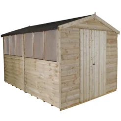 12x8ft Forest Wooden Overlap Pressure Treated Apex Shed -incl. Installation -Shed And Soil Sales 12815043 1884845697591773