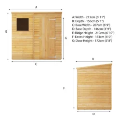 Mercia 7 X 5ft Overlap Pent Shed - Incl. Installation -Shed And Soil Sales 12822311 2624976248646910