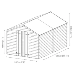Mercia 12 X 8ft Overlap Apex Windowless Shed - Installation Included -Shed And Soil Sales 12822594 1344833224296743