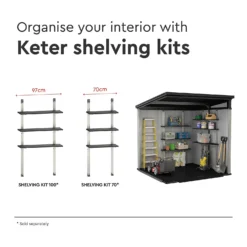 Keter Artisan 7 X 7ft Outdoor Garden Storage Pent Shed - Grey -Shed And Soil Sales 12823640 4485036176845363