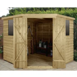 8x8ft Forest Overlap Pressure Treated Corner Shed -incl. Installation -Shed And Soil Sales 12824009 1874833221035740