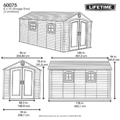 Lifetime 8 X 15ft Outdoor Storage Shed -Shed And Soil Sales 12826441 1594833223333086
