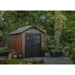 Keter Newton 7.5 X 9ft Outdoor Plastic Garden Storage Shed - Brown -Shed And Soil Sales 12833042 4094843484755167