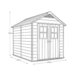 Keter Newton 7.5 X 9ft Outdoor Plastic Garden Storage Shed - Brown -Shed And Soil Sales 12833042 4104843484562846