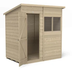 Forest 6 X 4ft Overlap Pressure Treated Pent Shed -Shed And Soil Sales 12833288 1794833198127527
