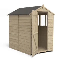 Forest 6 X 4ft Overlap Pressure Treated Apex Shed- 4 Window -Shed And Soil Sales 12833289 2114833201898266