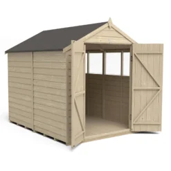 Forest 6 X 4ft Overlap Pressure Treated Apex Shed - Double Door 4 Windows - Incl. Installation 13 Forest 6 X 4ft Overlap Pressure Treated Apex Shed - Double Door 4 Windows - Incl. Installation -Shed And Soil Sales 12833313 4294833202531467