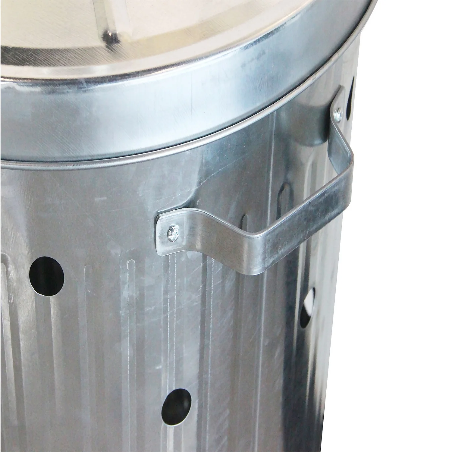 None Garden Galvanised Steel Incinerator / Fire Bin With Lid - 85L 7 None Garden Galvanised Steel Incinerator / Fire Bin With Lid - 85L - Image 5