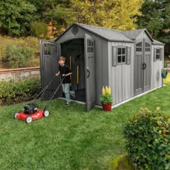 Lifetime 15x8 Ft Rough Cut Dual Entry Outdoor Storage Shed -Shed And Soil Sales 12836588 1305012583765228