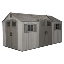 Lifetime 15x8 Ft Rough Cut Dual Entry Outdoor Storage Shed