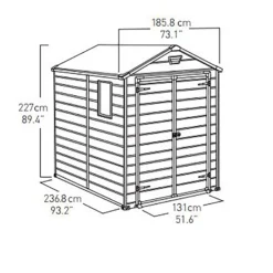 Keter Manor 6 X 8ft Outdoor Garden Apex Storage Shed - Grey -Shed And Soil Sales 12840573 1965036178853998