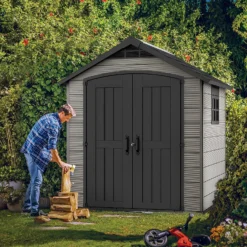 Keter Premier 7 X 7ft Outdoor Garden Apex Storage Shed - Grey -Shed And Soil Sales 12882034 7855036180740362