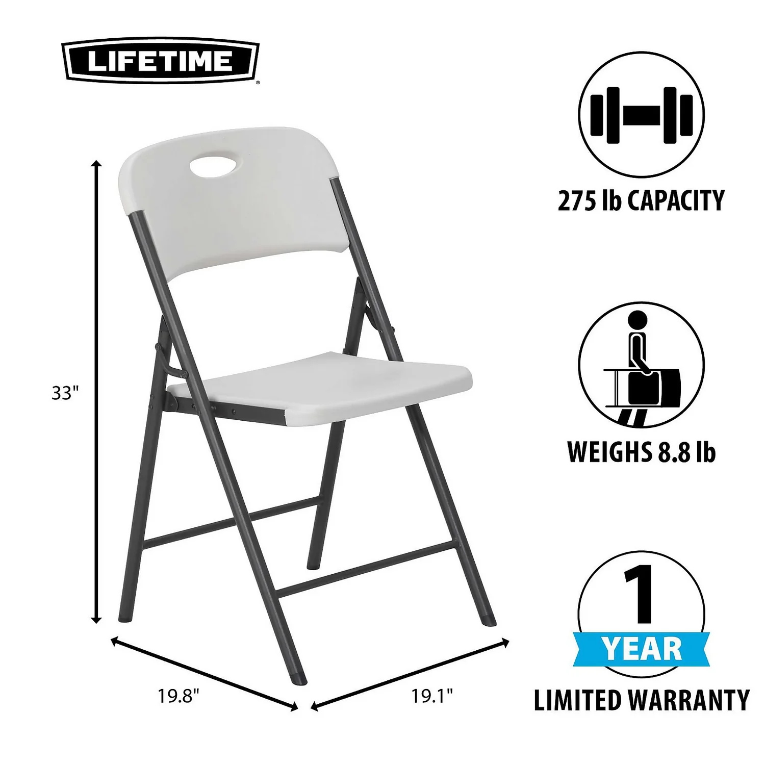 Lifetime Blow Moulded Folding Chair 5 Lifetime Blow Moulded Folding Chair - Image 3