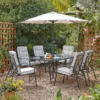 Rowly 6 Seater Garden Dining Set With Parasol -Shed And Soil Sales 12887808 8875027610824553