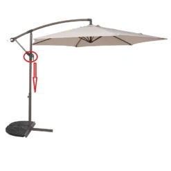 None 3m Overhanging Parasol - Light Grey -Shed And Soil Sales 12888566 1274966185559530