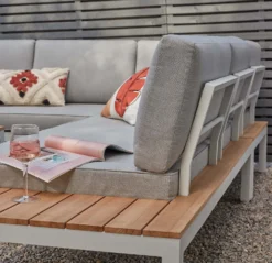 Spirit Metal Garden Corner Sofa Set - Grey -Shed And Soil Sales 12889918 1174869216203745