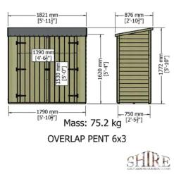 Shire Shed Overlap 6x3 Pent -Shed And Soil Sales 13082814 2084862497764837