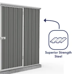 Absco 5 X 3ft Space Saver Metal Pent Shed - Grey -Shed And Soil Sales 13440827 1054929185706642