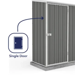 Absco 5 X 3ft Space Saver Metal Pent Shed - Grey -Shed And Soil Sales 13440827 1844929185596365