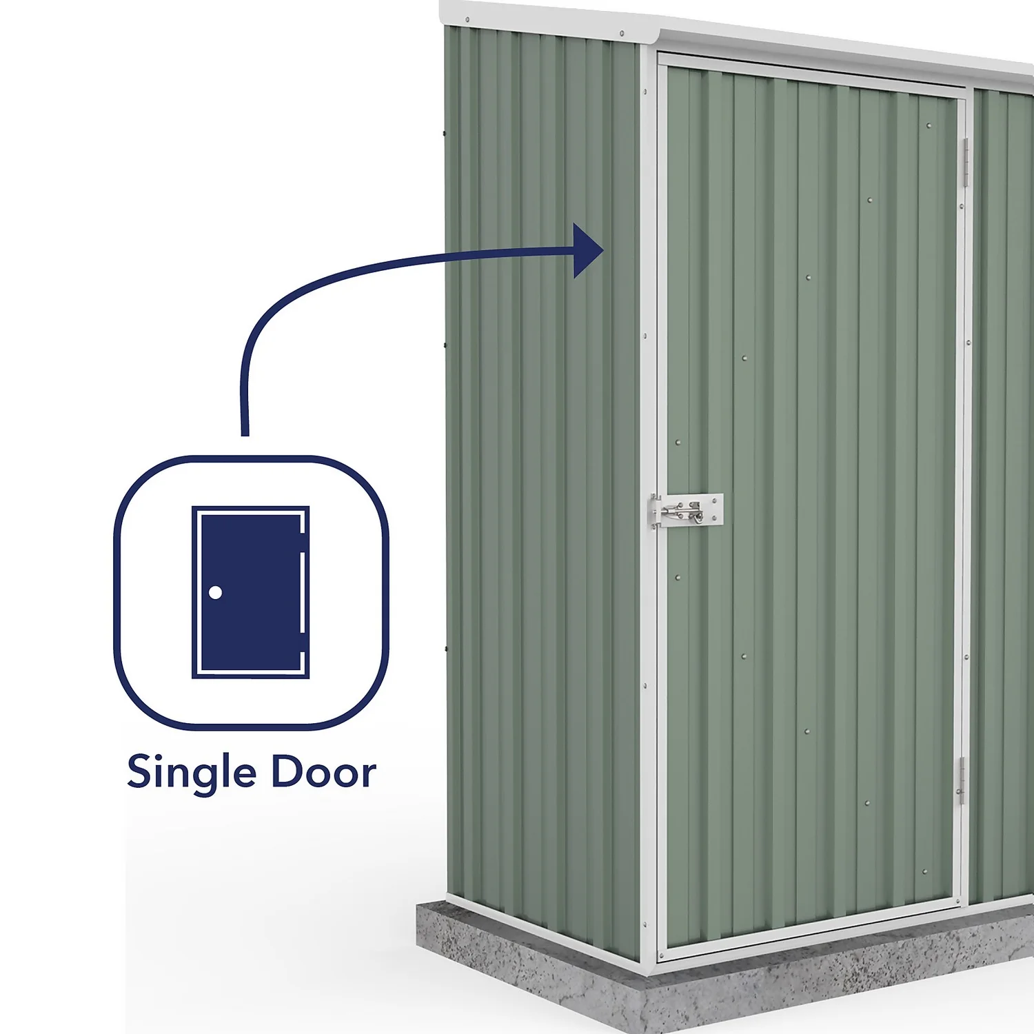 Absco 5 X 3ft Space Saver Metal Pent Shed - Green 7 Absco 5 X 3ft Space Saver Metal Pent Shed - Green - Image 5