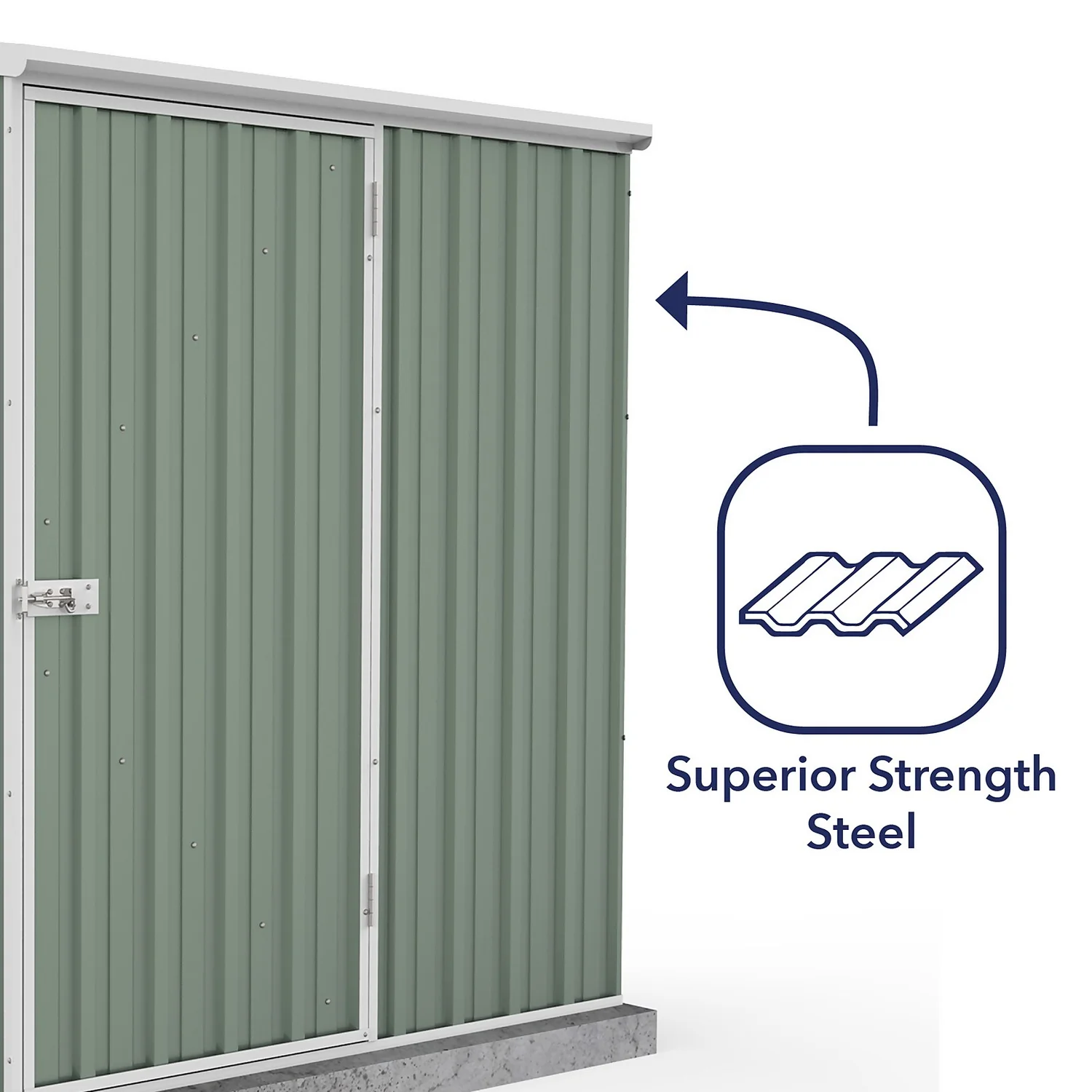 Absco 5 X 3ft Space Saver Metal Pent Shed - Green 9 Absco 5 X 3ft Space Saver Metal Pent Shed - Green - Image 7