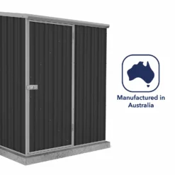 Absco 5 X 3ft Space Saver Metal Pent Shed - Dark Grey -Shed And Soil Sales 13440829 2054929186594831