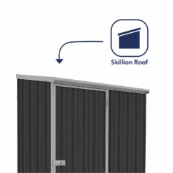 Absco 5 X 3ft Space Saver Metal Pent Shed - Dark Grey -Shed And Soil Sales 13440829 5564929186451659