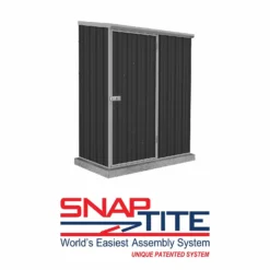 Absco 5 X 3ft Space Saver Metal Pent Shed - Dark Grey -Shed And Soil Sales 13440829 6124929186370662