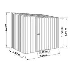 Absco 7.5 X 5ft Space Saver Metal Pent Shed - Zinc -Shed And Soil Sales 13440831 9354929185562642