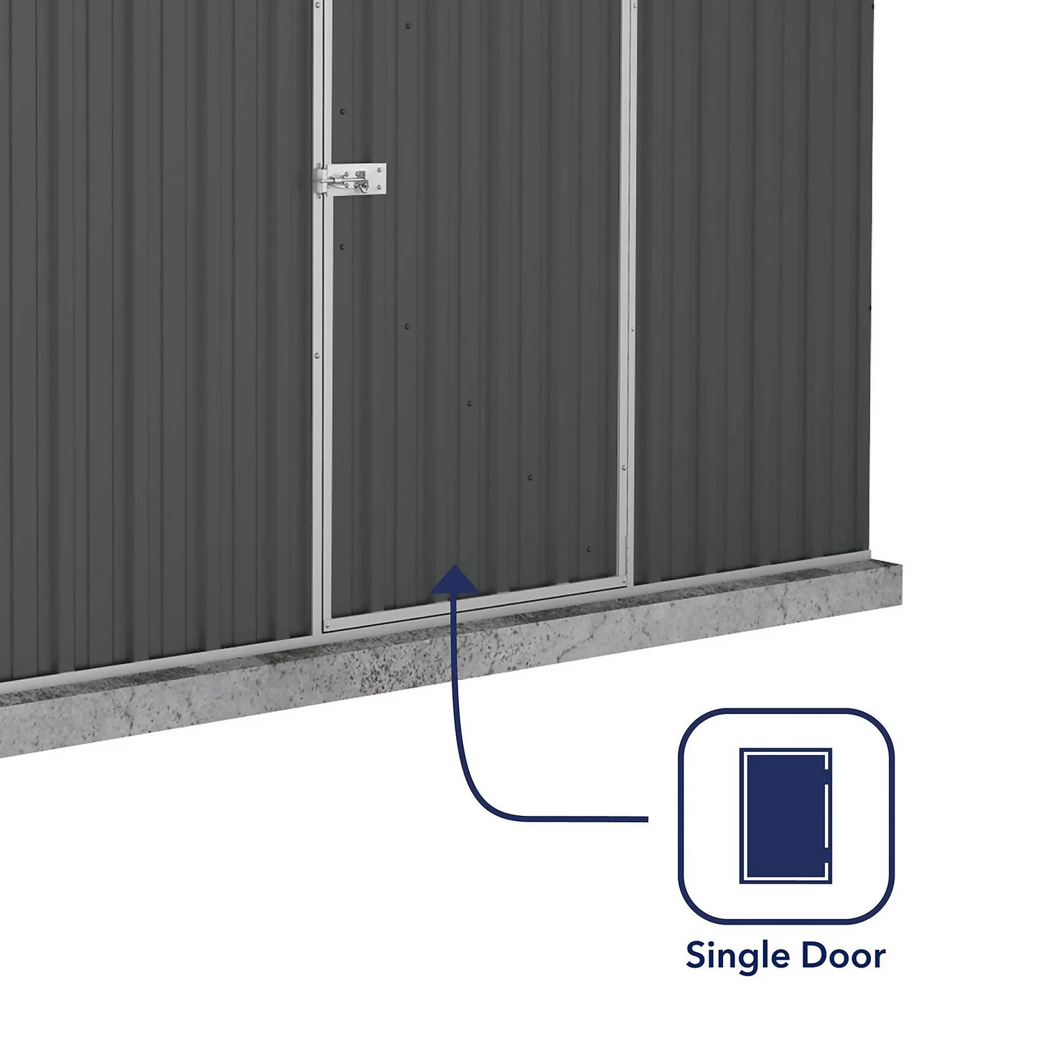 Absco 7.5 X 5ft Space Saver Metal Pent Shed - Grey 7 Absco 7.5 X 5ft Space Saver Metal Pent Shed - Grey - Image 5