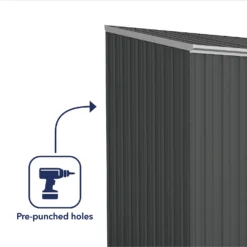 Absco 7.5 X 5ft Space Saver Metal Pent Shed - Grey 16 Absco 7.5 X 5ft Space Saver Metal Pent Shed - Grey -Shed And Soil Sales 13440833 1754945449562410