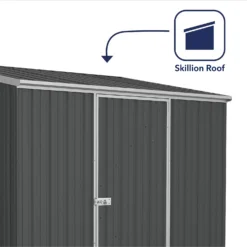 Absco 7.5 X 5ft Space Saver Metal Pent Shed - Grey 14 Absco 7.5 X 5ft Space Saver Metal Pent Shed - Grey -Shed And Soil Sales 13440833 3584945449489171